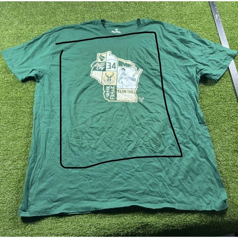 Fanatics Milwaukee Bucks Mens 3XL Basketball Shirt Sleeve NWOT